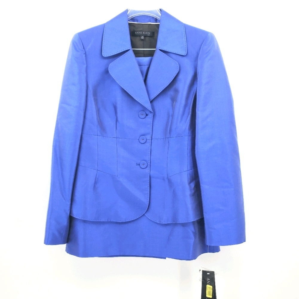 NWT Anne Klein Hyacinth Cobalt 2 pc suit size 14
